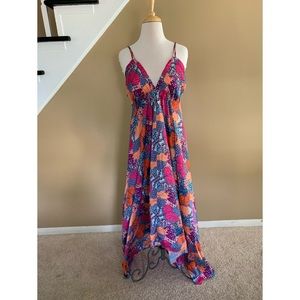 Pink and Orange Maxi Dress